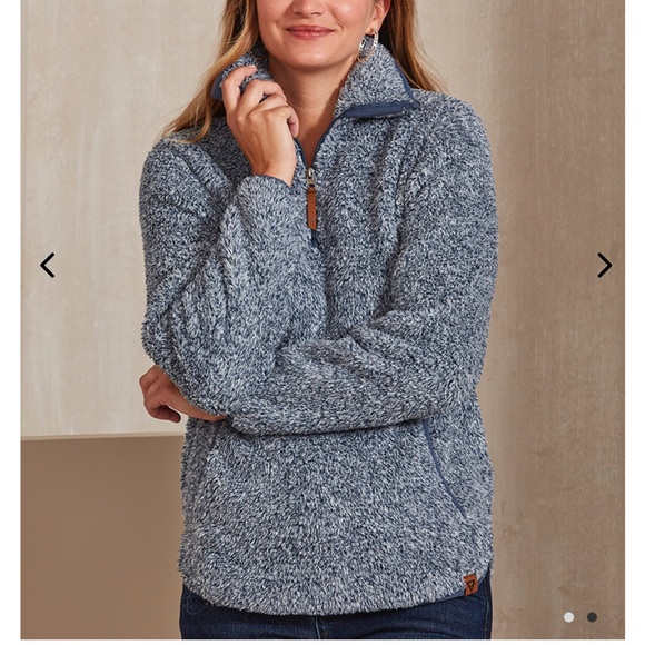 Fuzzy Pullover Front pocket Quarter zip adjustable neck sz M - Picture 2 of 13